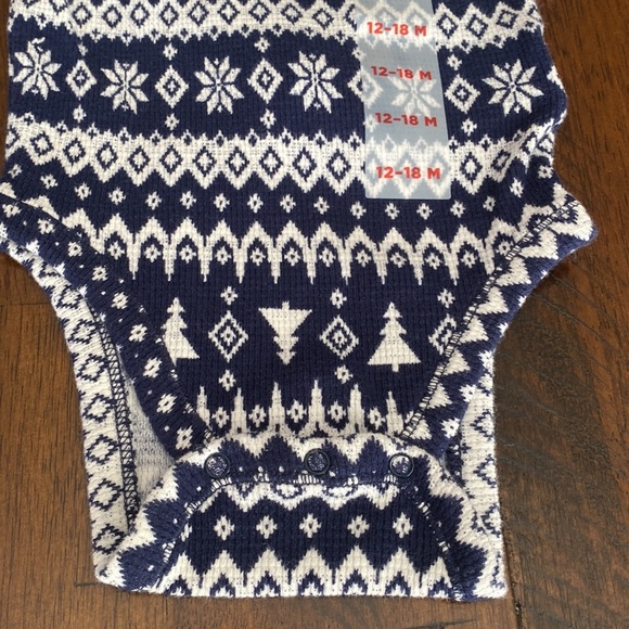 Unisex Printed Thermal-Knit Henley Bodysuit for Baby - Picture 4 of 7